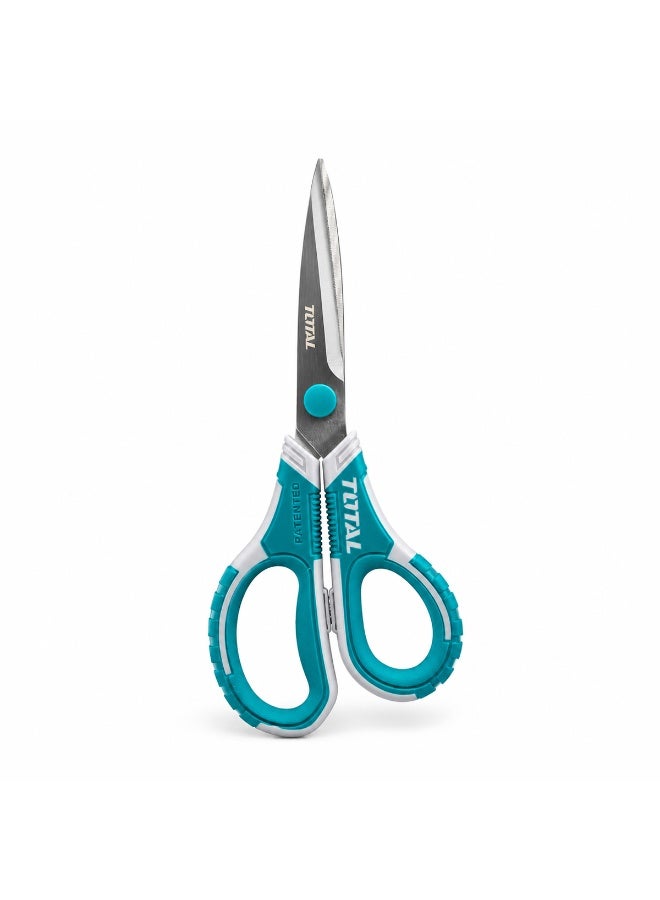 TOTAL THSCRS812001 8.5 Inch 215mm Heavy Duty Stainless Steel Scissors with Titanium Coated Blades, Sharp Cutting Edge, Comfortable Grip Handle for Fabric, Paper, Cardboard, Craft, Office and Home Use - Image 4