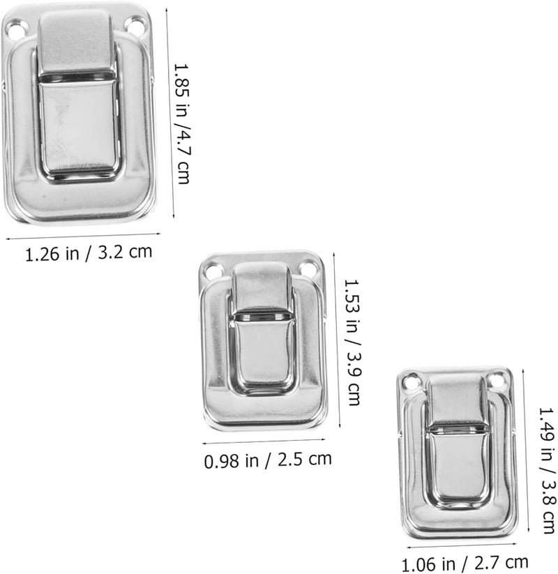 6pcs Small Jewelry Box Hinges Latches Buckle Lock Hasp for Storage Boxes Silver - Image 5