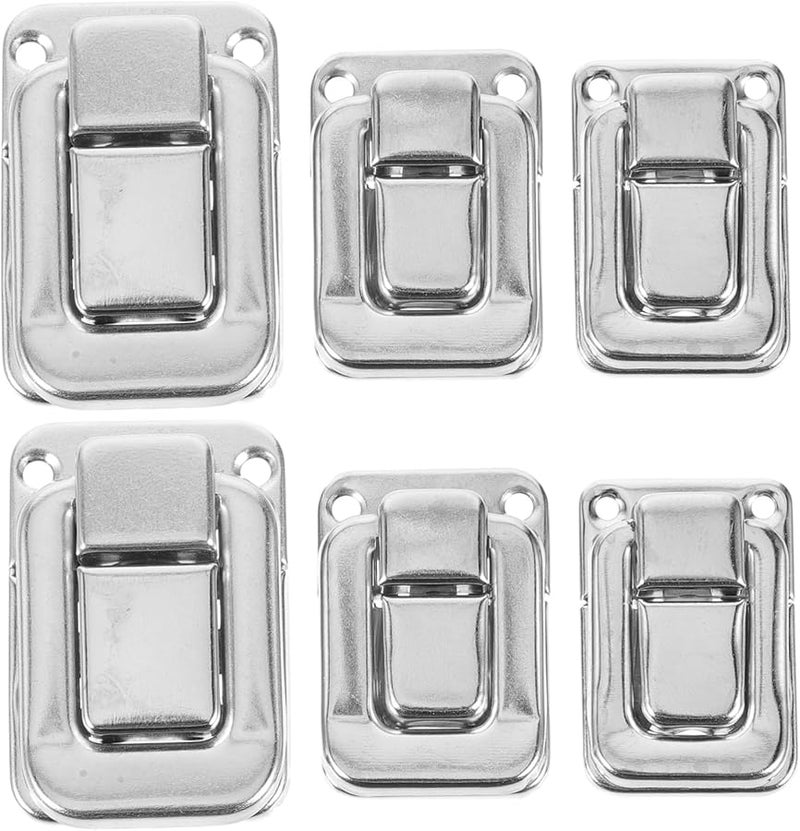6pcs Small Jewelry Box Hinges Latches Buckle Lock Hasp for Storage Boxes Silver - Image 1