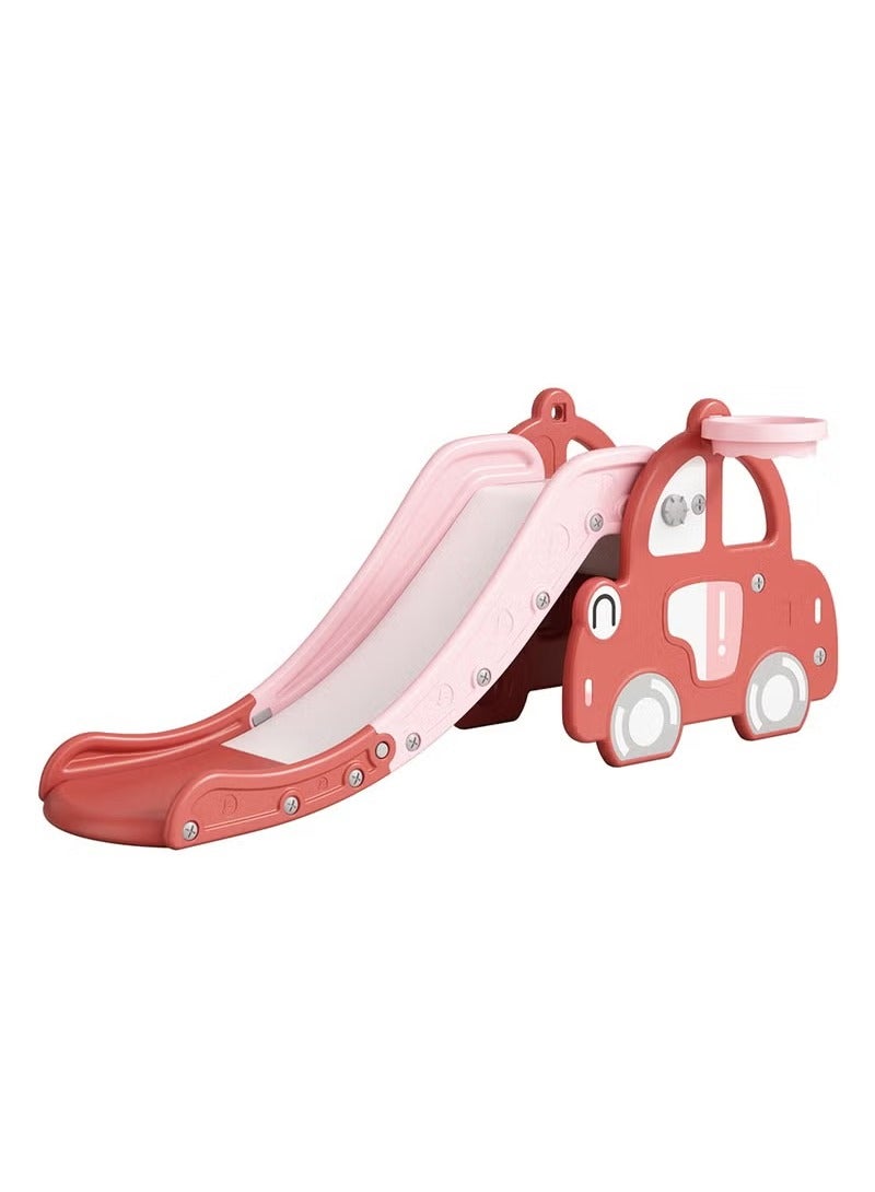 فول جوي زحليقه اطفال 2 في 1 شريحة مع حلقة كرة السلة، زحليقه قابلة للطي للأطفال الصغار الأولاد والبنات المتسلقين، ألعاب داخلية وخارجية - Image 1