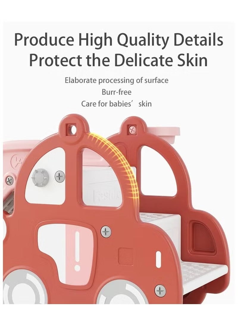 فول جوي زحليقه اطفال 2 في 1 شريحة مع حلقة كرة السلة، زحليقه قابلة للطي للأطفال الصغار الأولاد والبنات المتسلقين، ألعاب داخلية وخارجية - Image 3