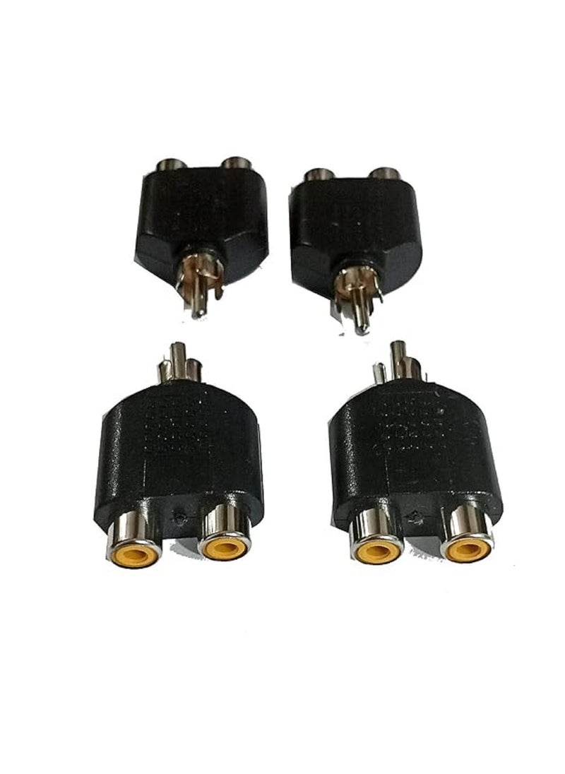 Generic موصل محول مقسم من ذكر إلى أنثى RCA AV Y 1 لكابل الصوت 4 قطع  - Image 2