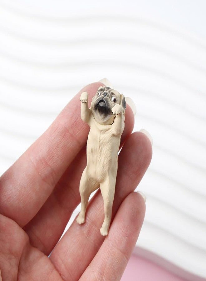 Ximimark 2pc PVC Realistic Miniature Pug Dog Hanging Decoration for Cup Edges - DIY Fairy Garden Accessories - Image 5