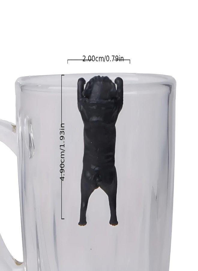 Ximimark 2pc PVC Realistic Miniature Pug Dog Hanging Decoration for Cup Edges - DIY Fairy Garden Accessories - Image 2