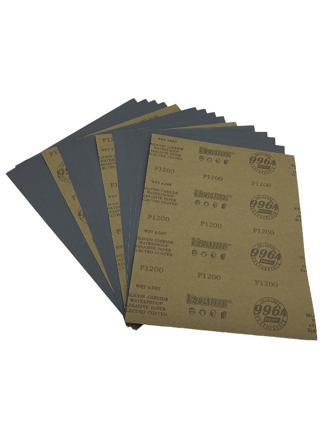AutKerige 1200 Grit Wet Dry Sandpaper, 9 x 11 Inch Sanding Sheets, 15PCS Premium Silicon Carbide Sand Paper for Wood Metal Ceramic or Auto Polishing and Scratches Removing - Image 1
