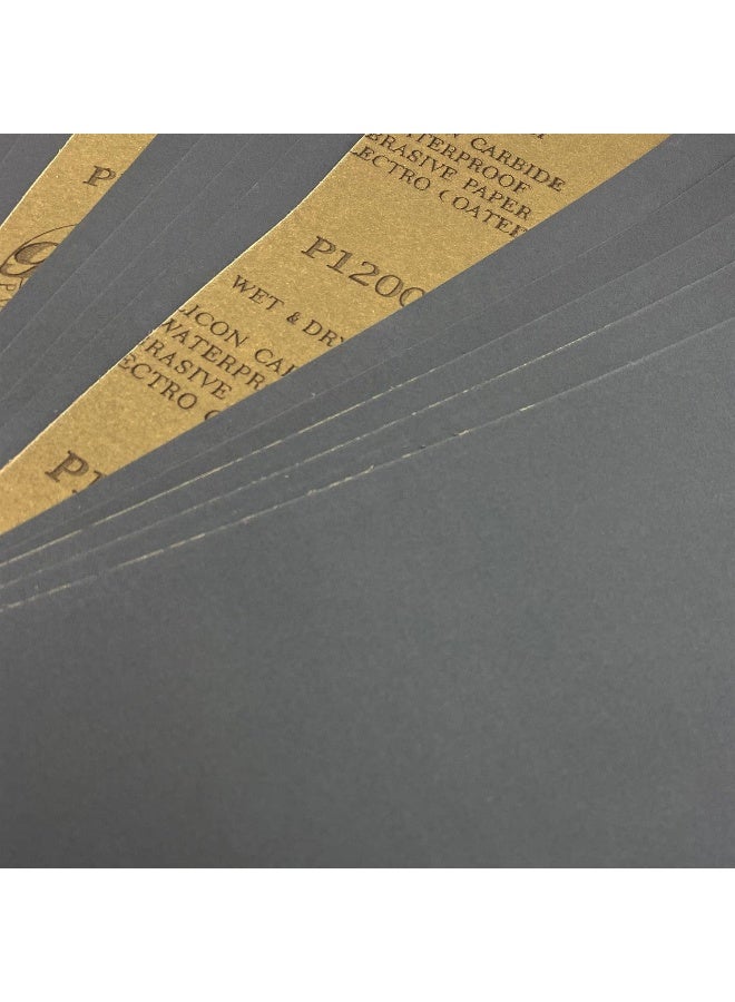 AutKerige 1200 Grit Wet Dry Sandpaper, 9 x 11 Inch Sanding Sheets, 15PCS Premium Silicon Carbide Sand Paper for Wood Metal Ceramic or Auto Polishing and Scratches Removing - Image 3