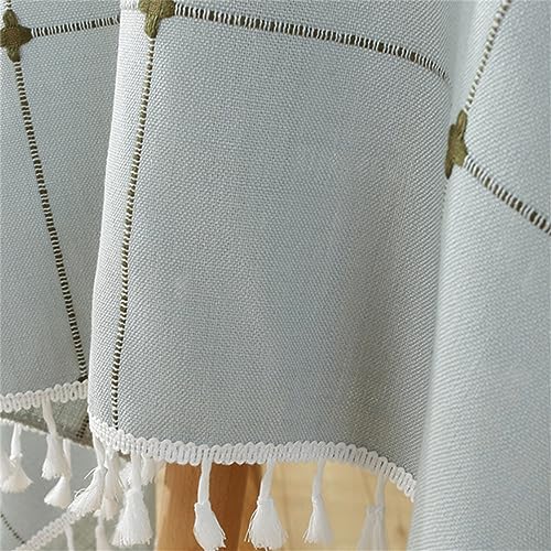 Utobanh Simple Bedside Table Tassel Cover Cloth, Tablecloth Cover Towel, Suitable for Bedside Table TV Microwave Washing Machine Refrigerator Dust Cover (Gray Green, 15.7 * 35.4 inches) - Image 5