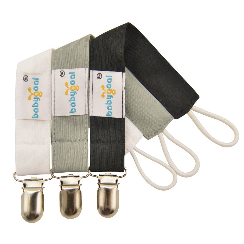 بيبي جول Babygoal White Black Pacifier Clips, 3 Pack Pacifier Holder Clips for Boys and Girls Fits for Most Pacifier Styles  Baby Toys and Baby Gift MP01 - Image 2