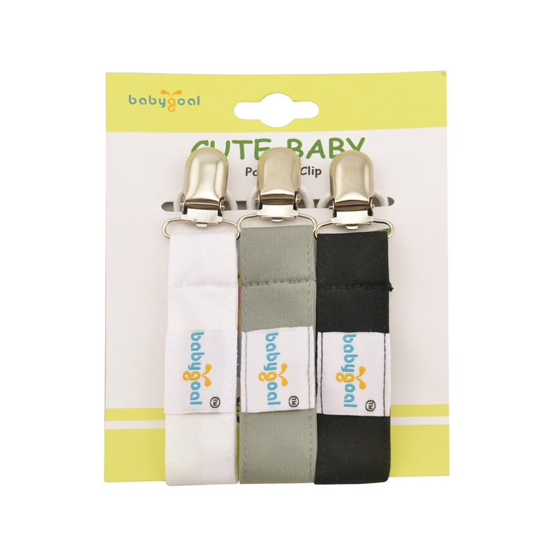 بيبي جول Babygoal White Black Pacifier Clips, 3 Pack Pacifier Holder Clips for Boys and Girls Fits for Most Pacifier Styles  Baby Toys and Baby Gift MP01 - Image 3