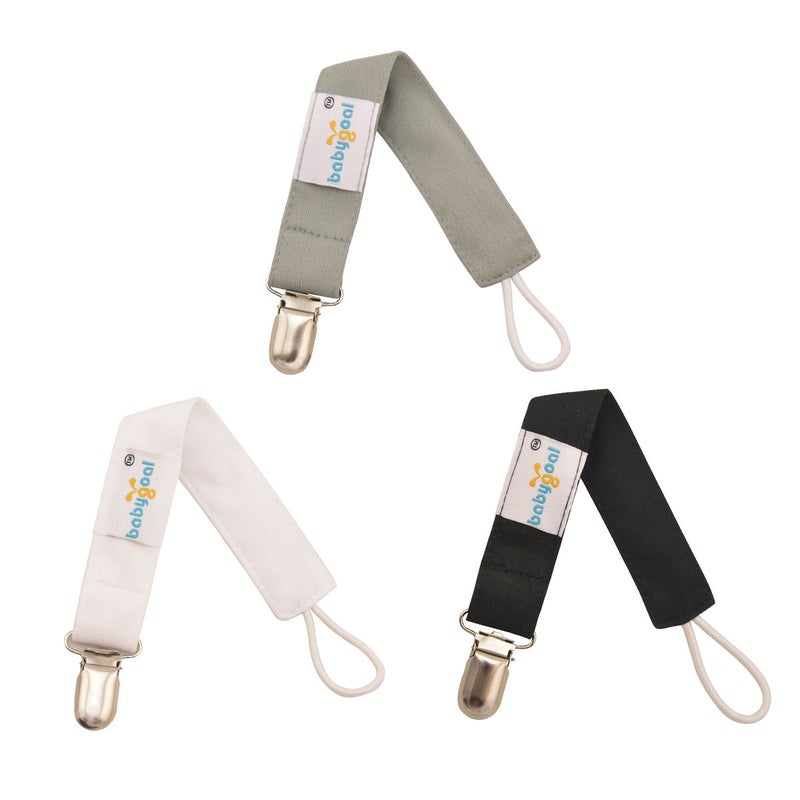 بيبي جول Babygoal White Black Pacifier Clips, 3 Pack Pacifier Holder Clips for Boys and Girls Fits for Most Pacifier Styles  Baby Toys and Baby Gift MP01 - Image 1
