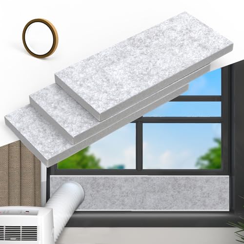 Flamorrow Insulated Foam Panels for Portable AC Window Seal Kit, Sturdy & Thick Air Conditioner Insulating Panel, Adjustable AC Window Seal Panels for Seal Heat, Fill Gap, Reduce Noise, 3 Pack - Image 1