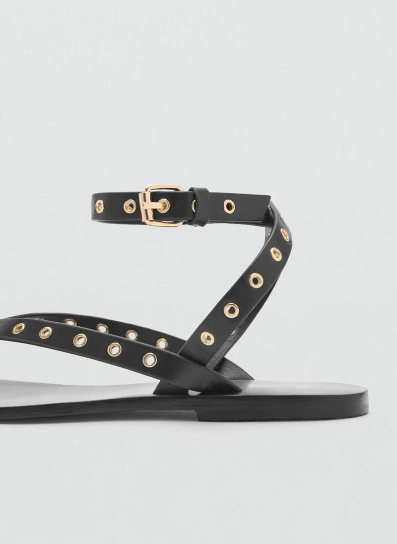 MANGO Die-Cut Straps Sandals