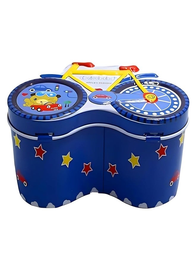 KAVYARA Kids Piggy Bank Coin Organizer Cycle Design Money Saving Bank for Coins & Cash Ideal for Saving Money (Blue) - Image 3