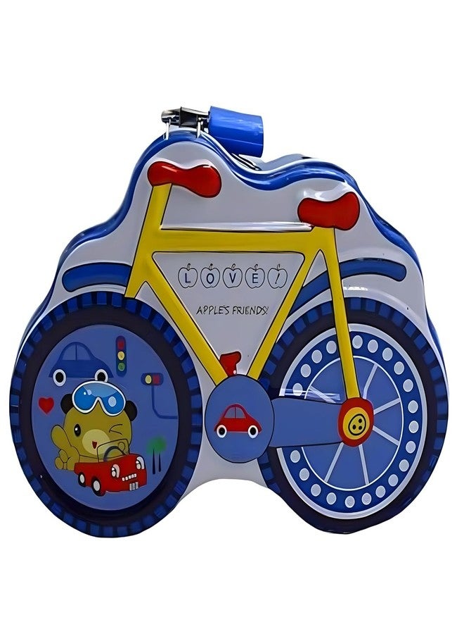 KAVYARA Kids Piggy Bank Coin Organizer Cycle Design Money Saving Bank for Coins & Cash Ideal for Saving Money (Blue) - Image 1