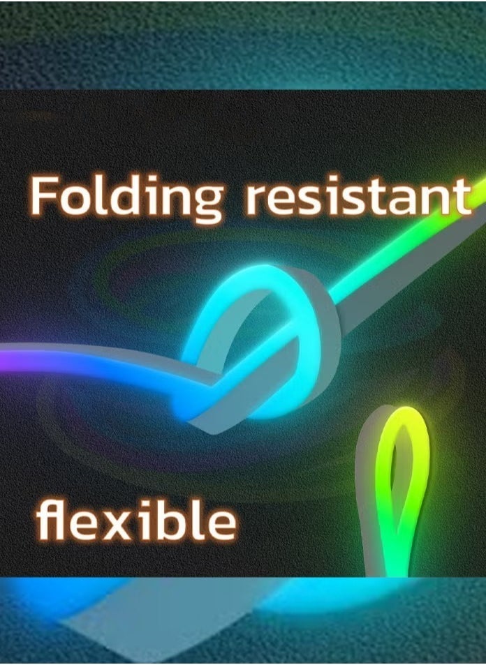TIGER 5M Flexible Smart Bluetooth RGB LED Neon Strip Light Sync to Music Lighting for Home Decor Kitchen Bedroom Car Bike Hotel Outdoor Parties Garden Desktop Decoration Mobile App Control USB Powered  - Image 2