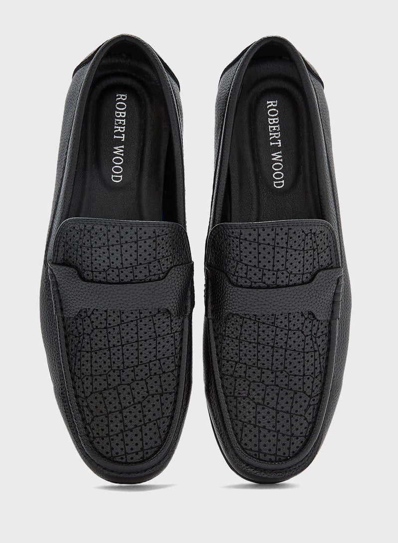Robert Wood Textured Formal Loafers  - Image 4