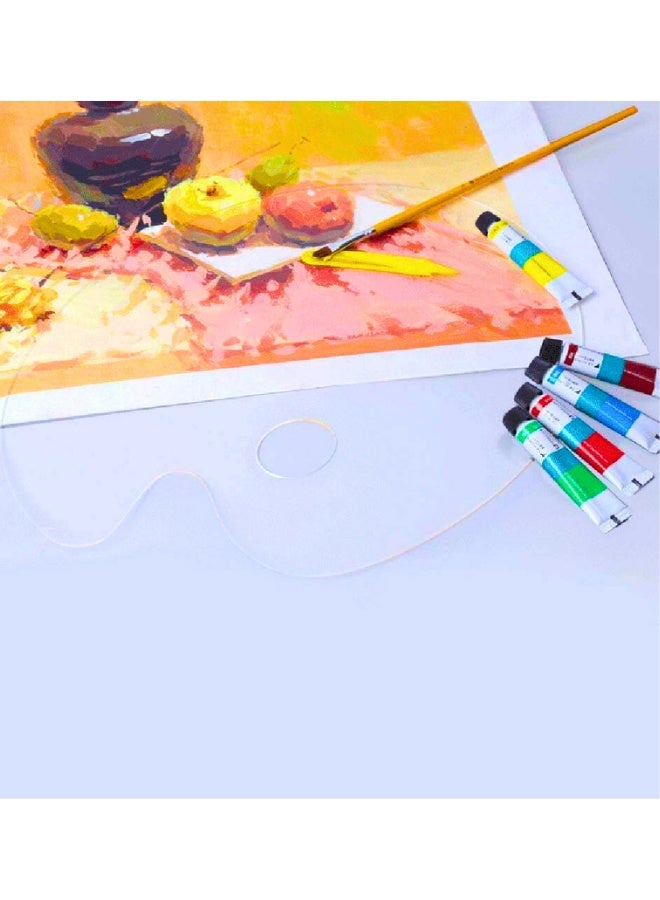 تشيس اب لوحة ألوان فنية أكريليك شفافة قابلة لإعادة الاستخدام، مقاس 8 × 11.8 بوصة، لوحة رسم بيضاوية الشكل، ألوان غير لاصقة، قابلة للغسل بفتحة الإبهام، لوازم الرسم الفنية والحرفية للأطفال أو المحترفين - Image 3