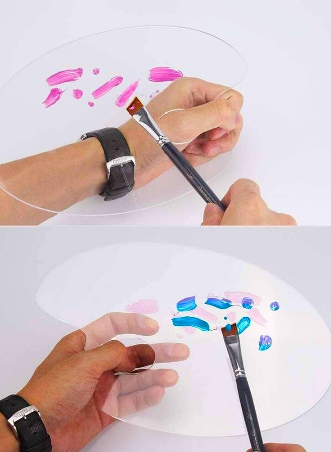 تشيس اب لوحة ألوان فنية أكريليك شفافة قابلة لإعادة الاستخدام، مقاس 8 × 11.8 بوصة، لوحة رسم بيضاوية الشكل، ألوان غير لاصقة، قابلة للغسل بفتحة الإبهام، لوازم الرسم الفنية والحرفية للأطفال أو المحترفين - Image 5