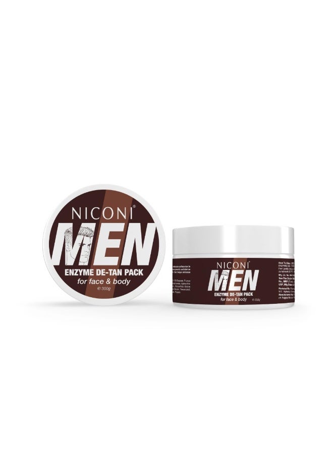 Niconi Men Enzyme De-Tan Pack for Face & Body, 300g - Image 1