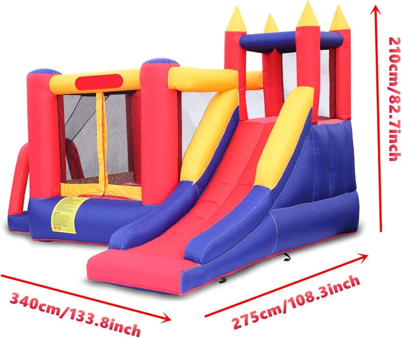 klarako Bounce House Castle Inflatable Bouncer, Fun Slide, Safe Entrance Opening, 11.15 ft L x 9.03 ft W x 6.89 ft H, Kid Castle Party Theme Bounce House, Air Blower Included - Image 3