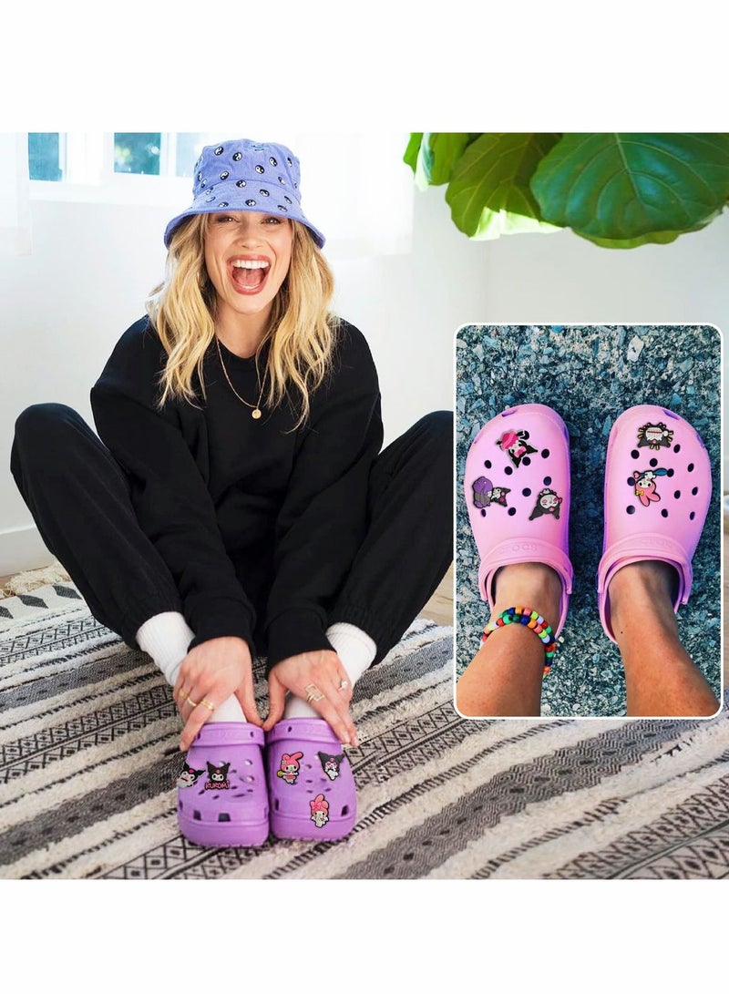 Excefore زينة أحذية تمائم 18 قطعة تمائم كروكس لدبوس حذاء حفلات زينة سوار تمائم صغير للمعصم للرجال والنساء والأطفال - Image 2