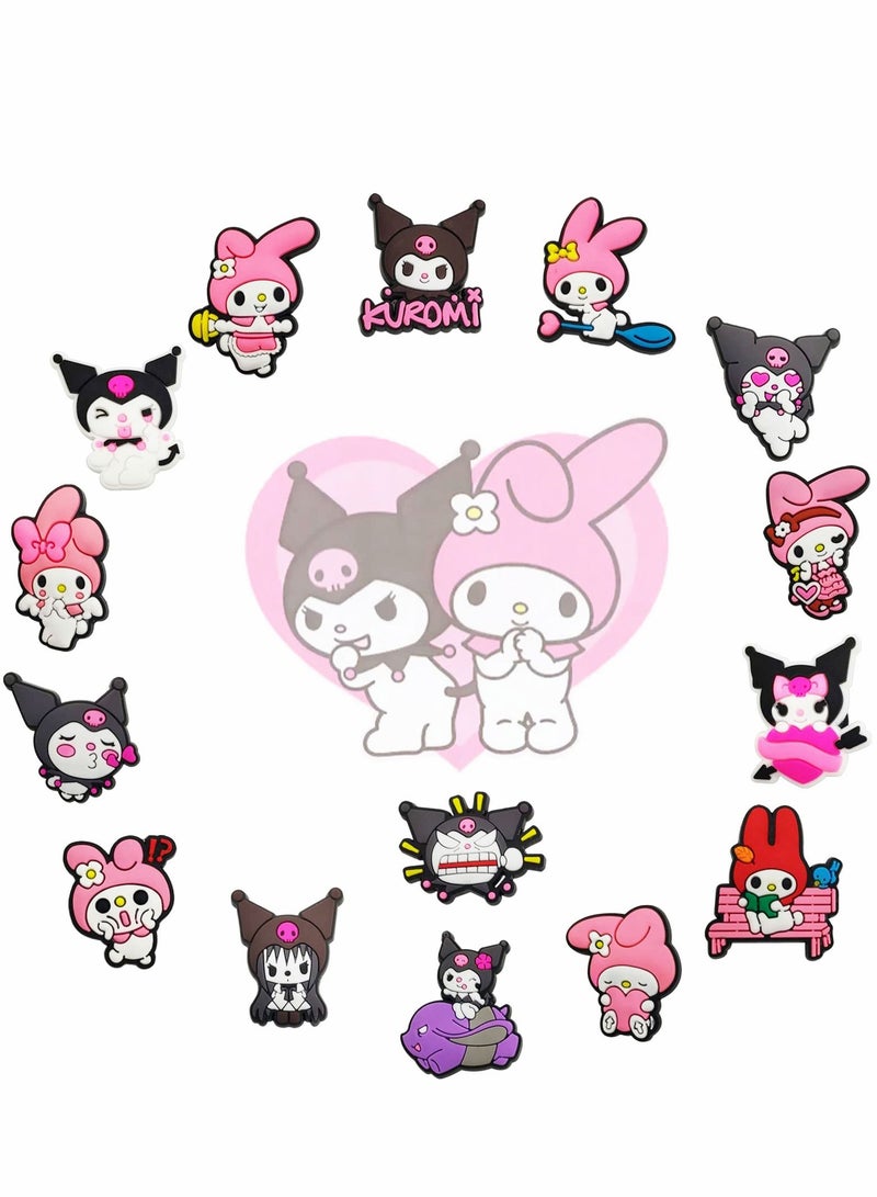 Excefore زينة أحذية تمائم 18 قطعة تمائم كروكس لدبوس حذاء حفلات زينة سوار تمائم صغير للمعصم للرجال والنساء والأطفال - Image 1