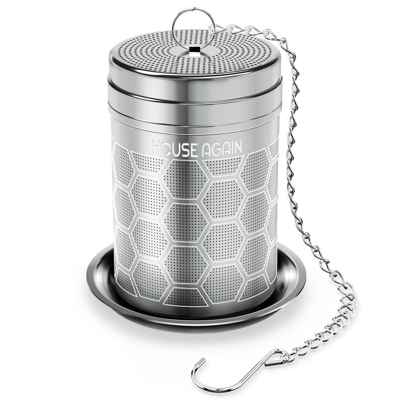 House Again Tea Infusers, Extra Fine Mesh Tea Strainers for Loose Tea, Updated Slim Threaded Lid & 304 Stainless Steel, Filter Bags Diffusers, Loose Leaf Tea Steeper for Brew Tea Spices & Seasonings - Image 1