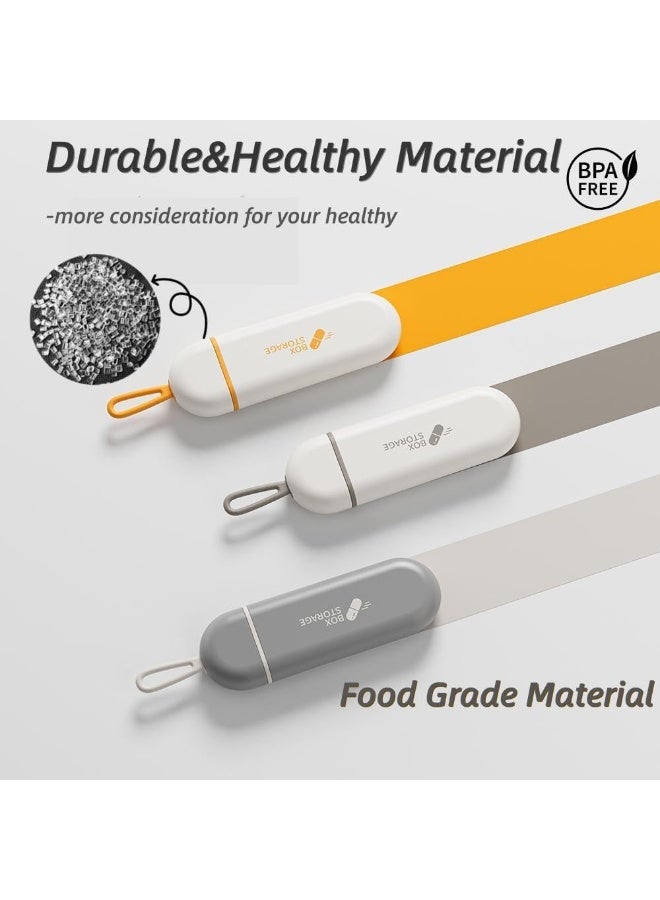 العامه صندوق حبوب منع الحمل المضغوط والمتين المضاد للرطوبة من ثلاث مقصورات - ختم مقاوم للماء ، مادة ABS صديقة للبيئة ، سعة كبيرة ، مثالي للسفر ، الاستخدام اليومي ، تخزين الأدوية ، وسهولة الحمل - Image 2