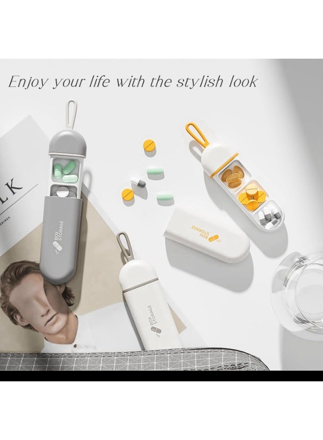 العامه صندوق حبوب منع الحمل المضغوط والمتين المضاد للرطوبة من ثلاث مقصورات - ختم مقاوم للماء ، مادة ABS صديقة للبيئة ، سعة كبيرة ، مثالي للسفر ، الاستخدام اليومي ، تخزين الأدوية ، وسهولة الحمل - Image 4