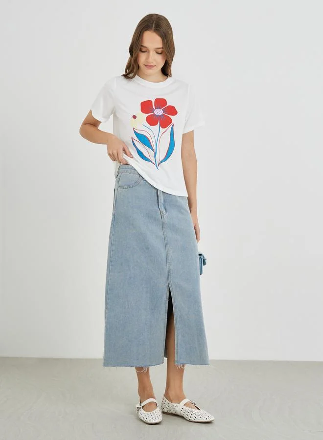 Take Two Take Two Graphic Print Round Neck T-Shirt