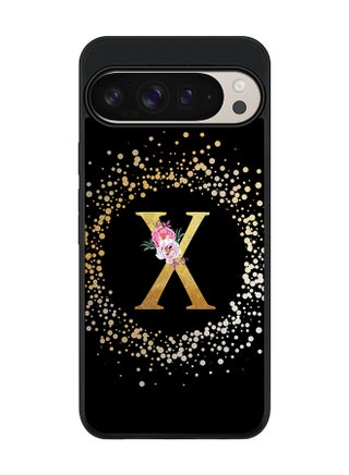 Custom Monogram Floral - X ( Black )