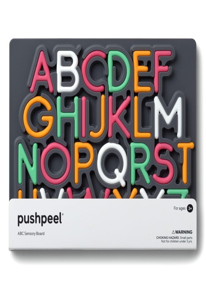 Pushpeel Sensory Learning Activity Board - Silent Silicone Tracing Puzzle Toy for Preschoolers - Uppercase Alphabet - Granite - Image 1
