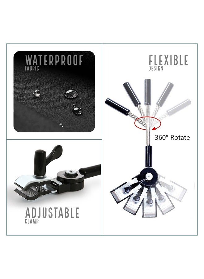 TEKNUM Universal Stroller Umbrella With Holder Clip Clamp, 360 Degree Rotatable - Black  - Image 3