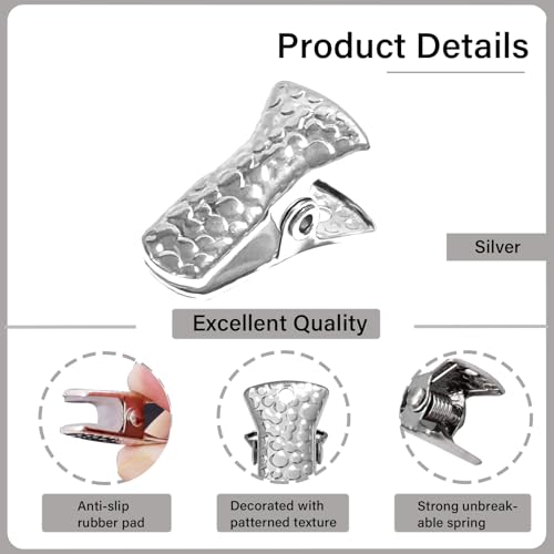 YUCHIYA 35 Pack Mini Metal Alligator Clips for Crafts Non-Slip Silicone-Coated Retro DIY Badge Small Spring Clips (Silver) - Image 3