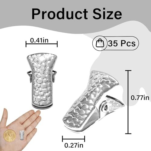 YUCHIYA 35 Pack Mini Metal Alligator Clips for Crafts Non-Slip Silicone-Coated Retro DIY Badge Small Spring Clips (Silver) - Image 2