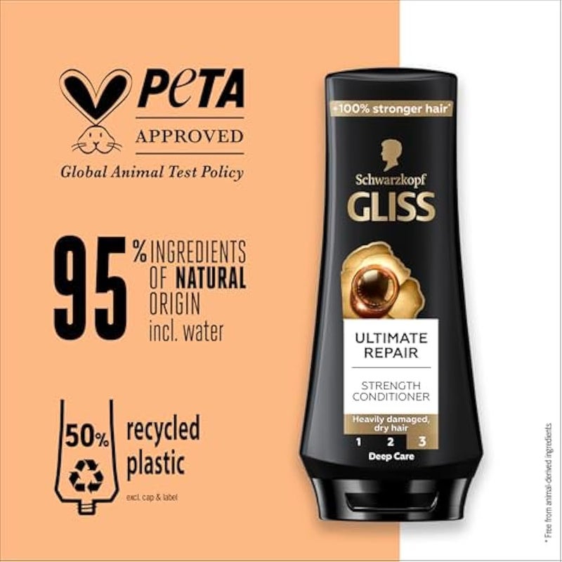 Gliss Ultimate Repair Strength Conditioner, 360ml — Restore the strength of your hair with this potent conditioner that targets damage and repairs each strand - Image 4