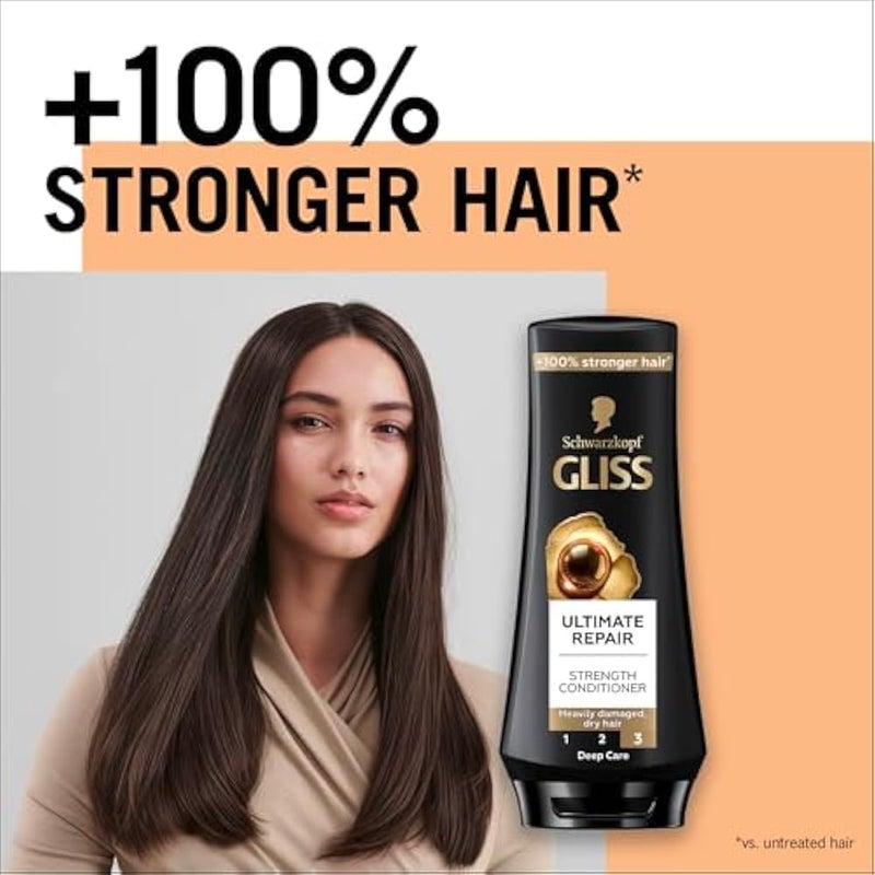 Gliss Ultimate Repair Strength Conditioner, 360ml — Restore the strength of your hair with this potent conditioner that targets damage and repairs each strand - Image 2
