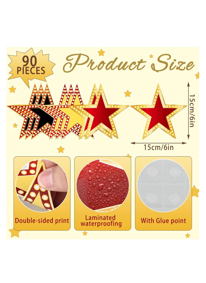 null - 90 Movie Star Cardboard Cutouts for Red Carpet Awards Night, Perfect for Classroom Bulletin Board Decorations and Movie Party Confetti, Made from Durable and Reliable Cardboard Material. - Image 1
