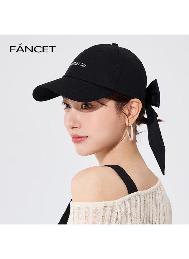Fancet Women's Baseball Cap Spring Summer Cotton Embroidered Hat Sweet Bowknot Duckbill Korean Casual Sports Cap - Image 1