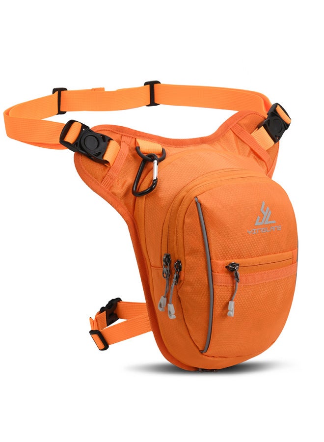 Generic Outdoor Sports Leg Bag Multifunctional Water-repellent Chest Bag Crossbody Bag Motorcycle Riding Mobile Phone Waist Bag Special Donation-Color:Orange - Image 1