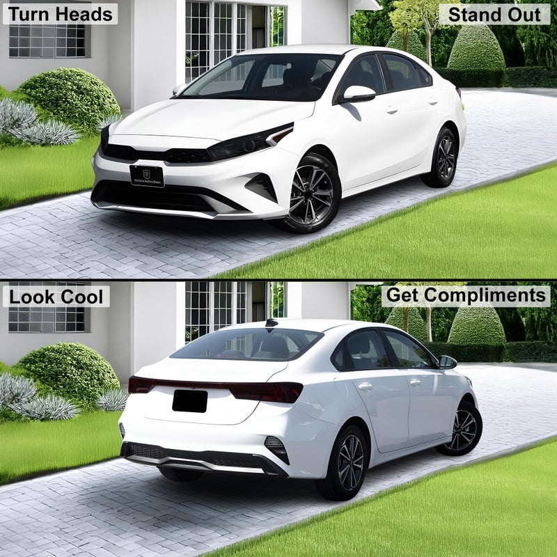BOGAR TECH DESIGNS Full Headlight Taillight Reflector Sidemarker Head Tail Light Tint Kit Compatible with Kia Forte 2022-2024, Dark Smoke - Image 2