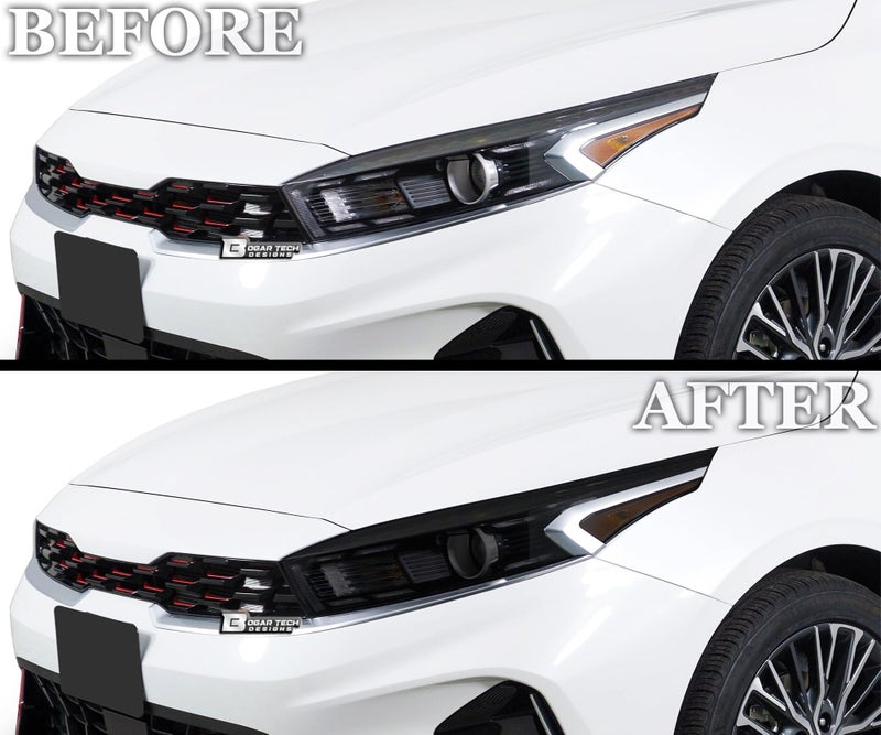 BOGAR TECH DESIGNS Full Headlight Taillight Reflector Sidemarker Head Tail Light Tint Kit Compatible with Kia Forte 2022-2024, Dark Smoke - Image 3