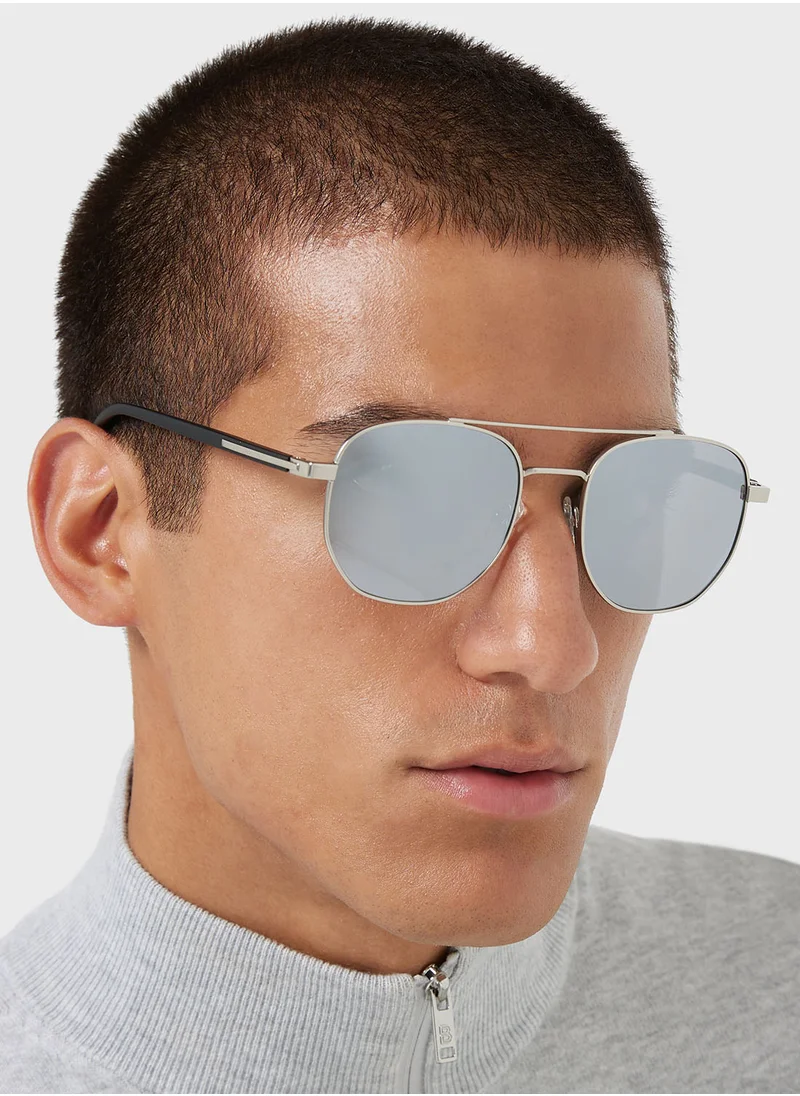 روبرت وود Polarized Gradient Lens Metal Frame Square Aviator Sunglasses