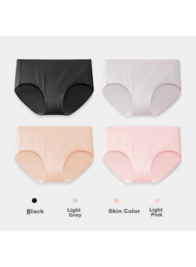 Healthguard Women's Modal 3a Antibacterial Mid-rise Triangle Panties With Mulberry Silk Crotch Breathable 4-pack