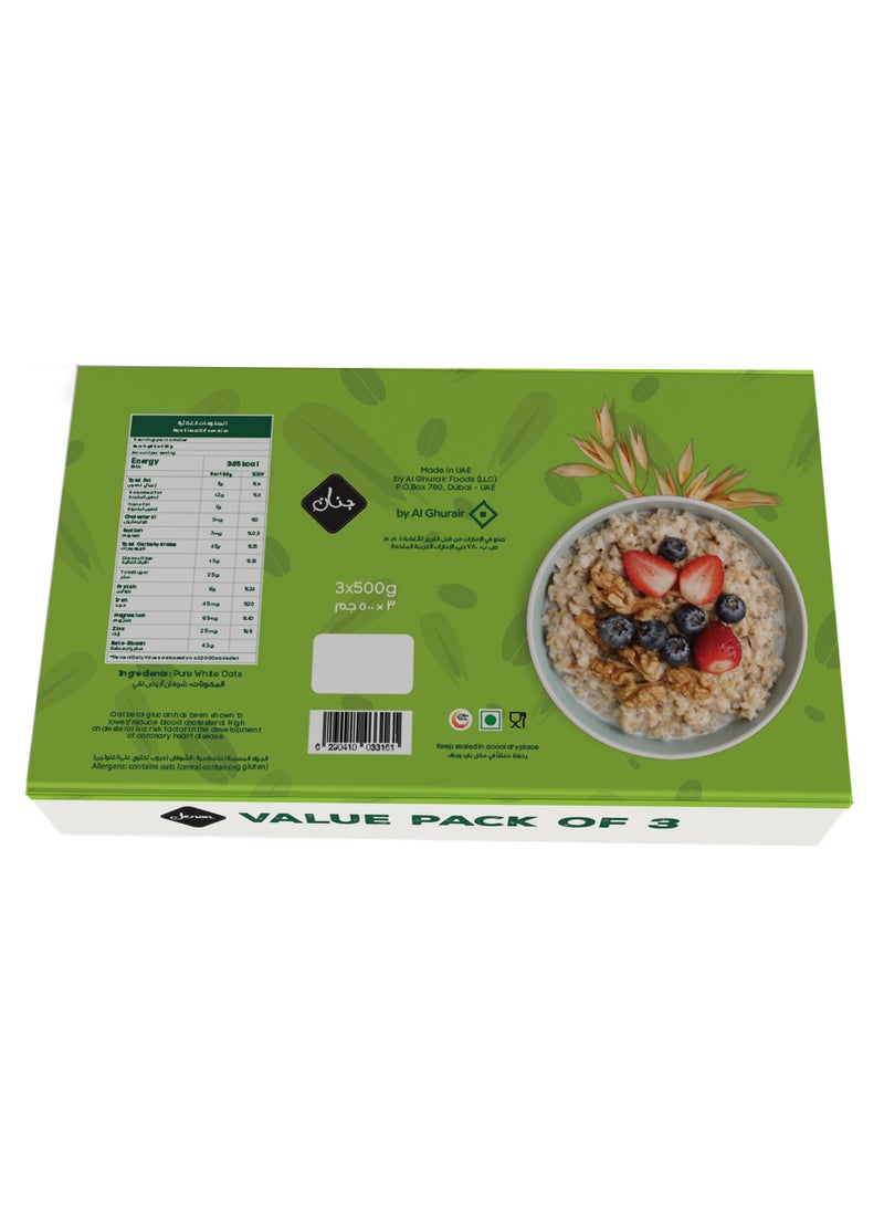 Jenan Quick Cooking Oat Flakes 500gm Pack Of 3 - Image 4