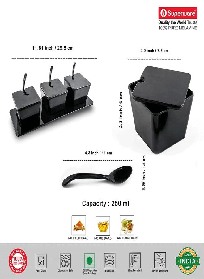 Superware | Pure Melamine | Condiment Set - Black (10 pcs.) | Stain Free, Glazed Finish - Image 4