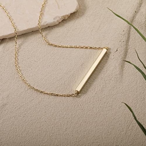 S.Leaf Gold Choker Necklace for Women Sterling Silver Dainty Gold Plated Layered Necklaces for Women Cubic Zirconia Necklace (Bar_Gold) - Image 3
