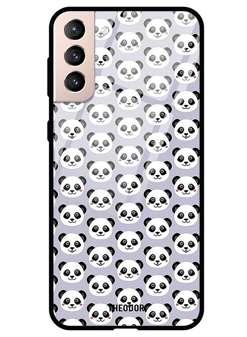 Theodor Protective Tempered Glass Case Cover Samsung Galaxy S21 PLUS  Panda On Purple - Image 1