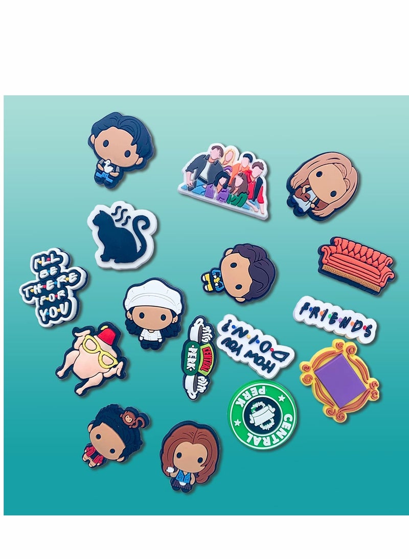 زينة أحذية لكروكس، 16 قطعة زينة أحذية من PVC بأشكال متنوعة، زينة سوار سيليكون للفتيات، المراهقين، هدايا للحفلات - Image 5