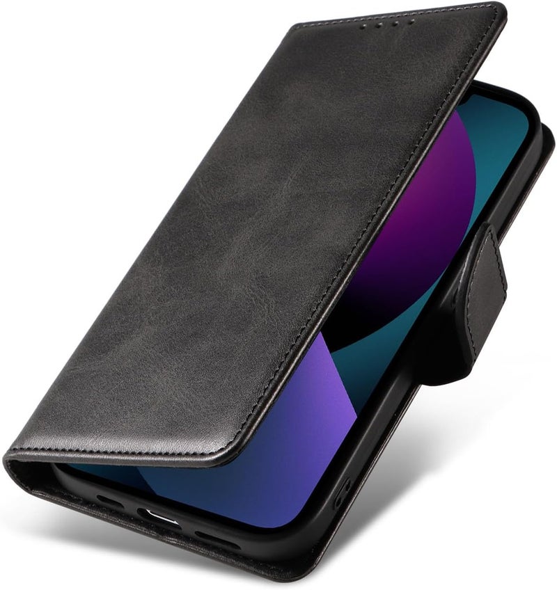 RKINC for iPhone 15 Case with 3 Card Slots PU Leather Wallet Magnetic Flip Closure Folio Cover, Card Holders Kickstand Shockproof TPU Protective Phone Case, Black - Image 4